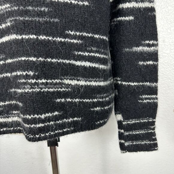 Banana Republic Sweater Women XS Space Dye Black White Alpaca Wool Chunky knit - Picture 9 of 13